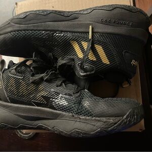 Adidas dame 8 Black Sneakers with Gold Highlights